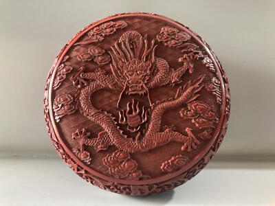 #ad Chinese Lacquerware ​hand carved Exquisite Dragon Pattern Box 14964 $179.99