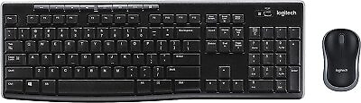 #ad Logitech Wireless Combo MK270 with Keyboard and Mouse 2.4 GHz Wireless Black $14.95