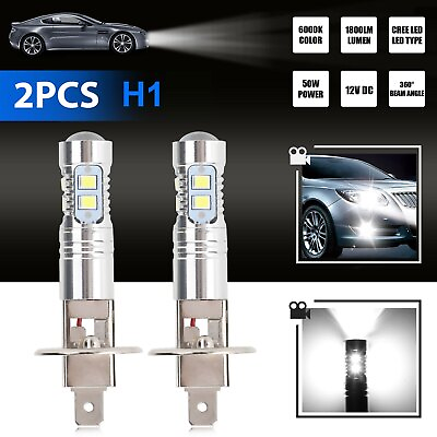 #ad 2Pcs Super Bright H1 LED Fog Driving Light Bulbs Conversion Kit DRL 6000K White $8.98
