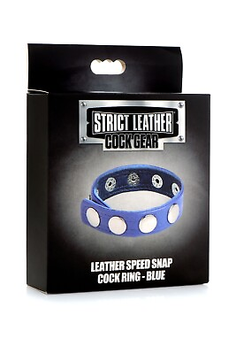 #ad Strict Leather Cock Gear Leather Speed Snap Cock Ring Blue Penis Enhancer Ring $14.88