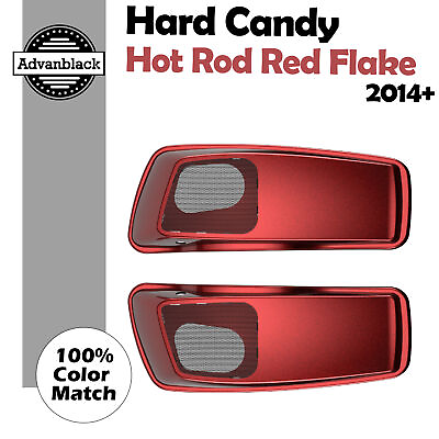 #ad Hard Candy Hot Rod Red Flake 6x9quot; Saddlebag Speaker Lids Audio Cover For Harley $419.00