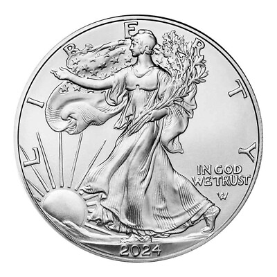 #ad #ad 2024 1 oz Silver American Eagle Coin $1 GEM BU $31.99