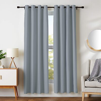 #ad #ad Mcgowen Gray Curtain Panels Room Darkening 100% Cotton With Grommets 52x84in $53.91