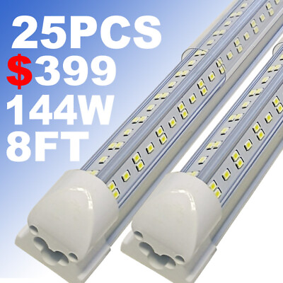 #ad 25 Pack 8FT LED Tube Light 8 Foot 144W LED Shop Garage Warehouse Light Fixture $399.00
