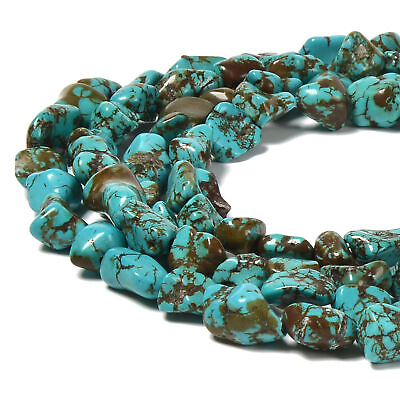 #ad Blue Turquoise Side Drill Nugget Beads Size 8 10mm x 10 15mm 15.5#x27;#x27; Strand $7.49