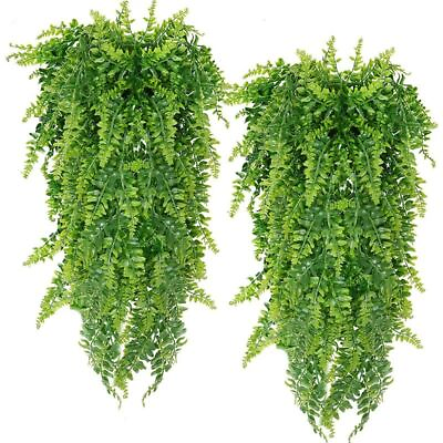 #ad Hanging Artificial Fern Plants Persian Leaves Vines Home Garden Room Decorations $10.39