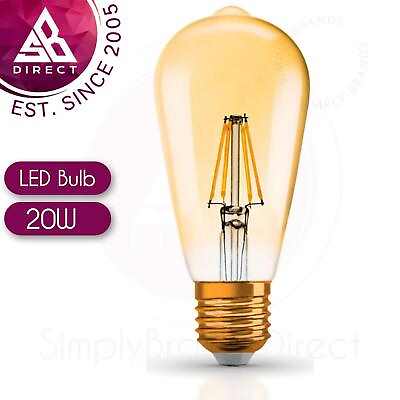 #ad Osram 1906 Vintage Filament 7.5W E27 LED Dimmable Edison Bulb Light│Gold Glass $34.87