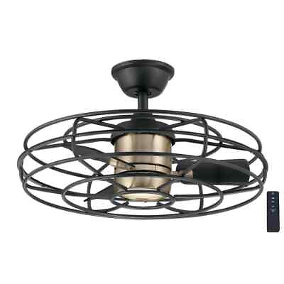#ad Home Decorators Heritage Point 25 in. LED Indoor Outdoor Bronze Gold Ceiling Fan $154.95