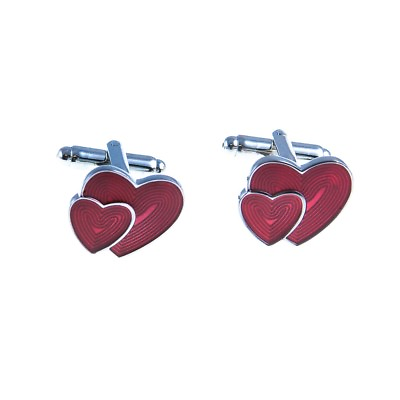 #ad Heart Red Engagement Pair Cufflinks Wedding Dad Fancy Gift Box amp; Polishing Cloth $17.97