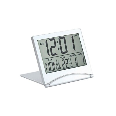 #ad Digital Travel Alarm Clock Foldable Temperature LCD Clock Compact Desk Timer New $13.90