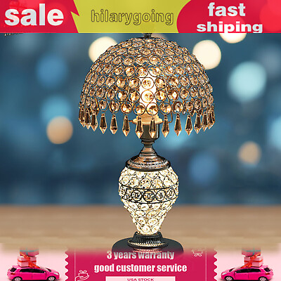 #ad Crystal Table Lamp Bedside Nightstand Desk Reading Lamp Bedroom Living Room Lamp $56.85