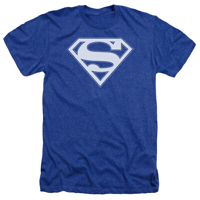 #ad SUPERMAN BLUE amp; WHITE SHIELD Licensed Adult Men#x27;s Heather Tee Shirt SM 3XL $24.95