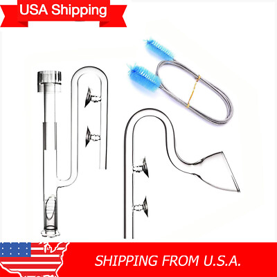 #ad FBA Aquarium Filter Pipes Clear Glass Lily Inflow Surface Skimmer Outflow set $34.07