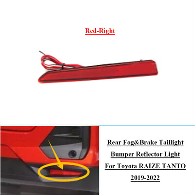 #ad Red Car Rear Bumper Reflector LED Tail Light For Toyota Raize 19 22 Tanto Right $38.08