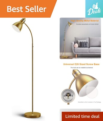 #ad Modern Adjustable High Quality Gold Floor Lamp Heavy Base Torchiere Light $51.79