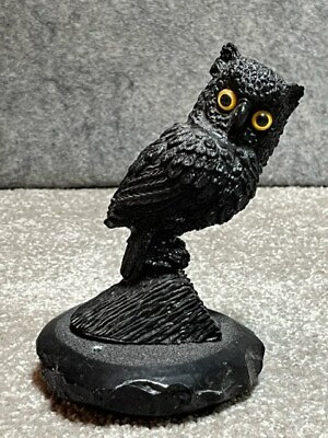 #ad Owl Natural Obsidian Crystal Quartz Carved Healing Reiki Decoration 1 Piece $6.99