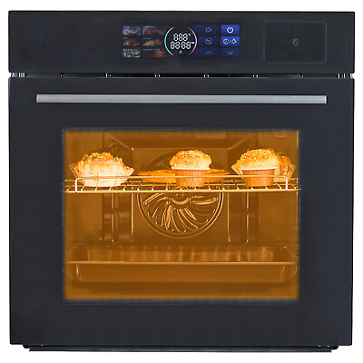 #ad 24quot; Single Wall Oven 2.5Cu.ft Built in Electric Ovens 3000W w 8 Cooking Modes $500.12