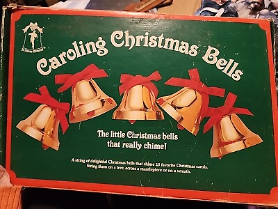 #ad Vintage Caroling Christmas Bells Ye Merry Minstrel Musical Parts Or Repair $24.95