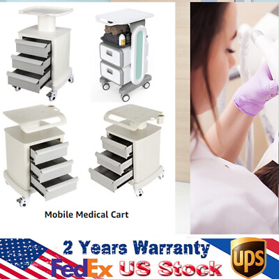 #ad Medical Dental Trolley Carts Mobile Cart With Three Drawers Hospital Salo SPA $165.99