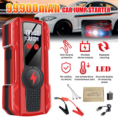 #ad 99900mAh Car Jump Starter Booster Jumper Box Power Bank Battery Charger Portable $35.95
