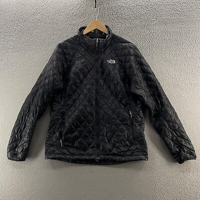 #ad North Face Jacket Womens Large Black Quilted Thermoball Lightweight Outdoor FLAW $28.89