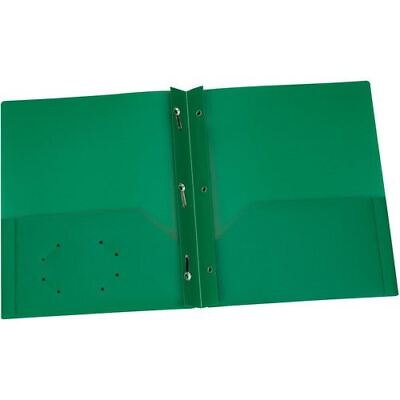 #ad Oxford Green Two Pocket Poly Portfolio with Prongs OXF76024 $2.57