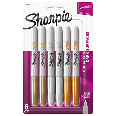 #ad Sharpie Metallic Fine Point Permanent Markers Fine Bullet Tip Gold Silver Bron $12.99