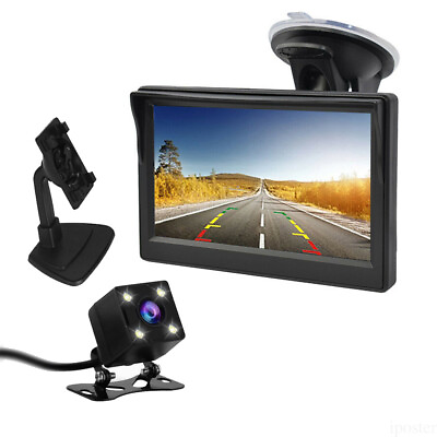 #ad Car Rear View Parking System 5quot; Monitor Backup Camera Night Vision Waterproof HD $34.99