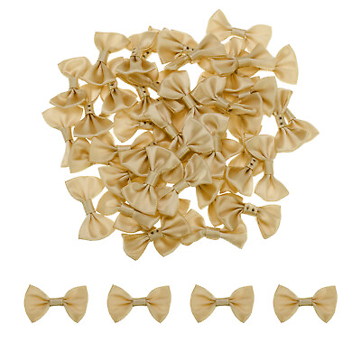 #ad 100pcs Brown Bow Ties 1.5quot;x1quot; Mini Bowknot for Crafting Little Satin Bows Bulk AU $16.89