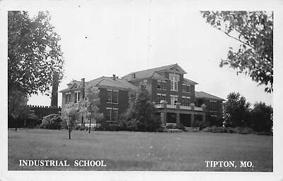 #ad J78 Tipton Missouri RPPC Postcard c1940s Industrial School Building 210 $17.25
