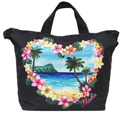 #ad LeSportsac Aloha Sunrise HAWAII EXCLUSIVE Easy Carry Tote Lei Flowers Aloha $101.99