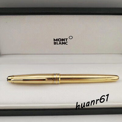 #ad Montblanc Gold Black Classique Luxury Rollerball Pen 163 New With Box Refill $75.99