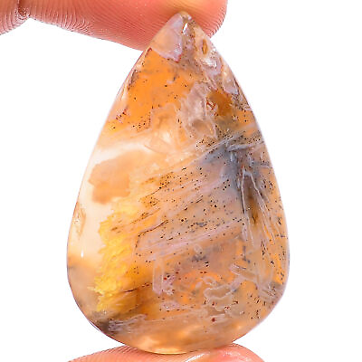 #ad Natural Stick Agate Pear Shape Cabochon Loose Gemstone 38.5 Ct 40X26X5mm A 13808 $3.30