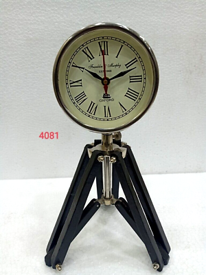 #ad Tripod Table Clock with Adjustable Stand Heavy Quality Floor Standing Roman $71.39