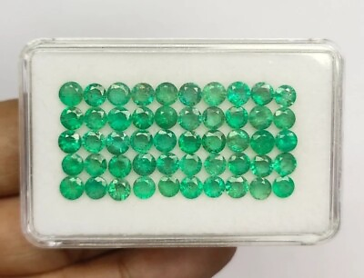 #ad Natural Colombia Green Emerald 4 MM Round 15Pcs Lot GIE Certified Loose Gemstone $28.43