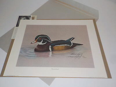 #ad Harold Rigsby Print WOOD DUCK 72 975 Rare Signed 20quot; X 16quot; $39.99
