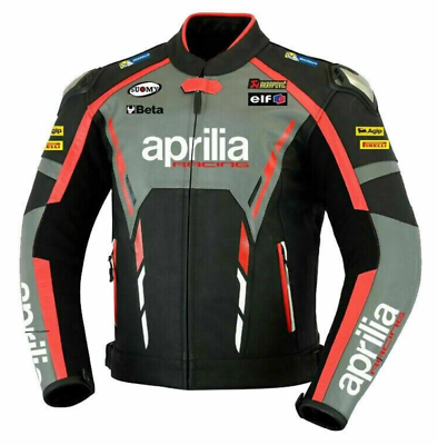 #ad Aprilia Motorcycle Jacket Motorbike Racing Riding Leather Men Jacket Custom Made $195.00