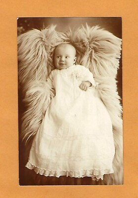 #ad Early 1900#x27;s RPPC Portrait of Beautiful Baby Covered in a Fur $12.99