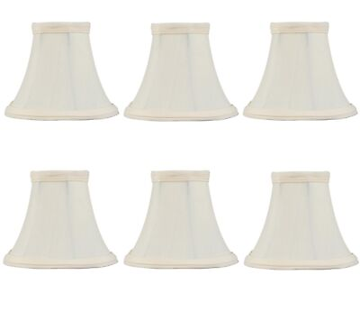 #ad Set of Six 4 Inch European Drum Style Mini Chandelier Lamp Shades in Eggshe... $129.77