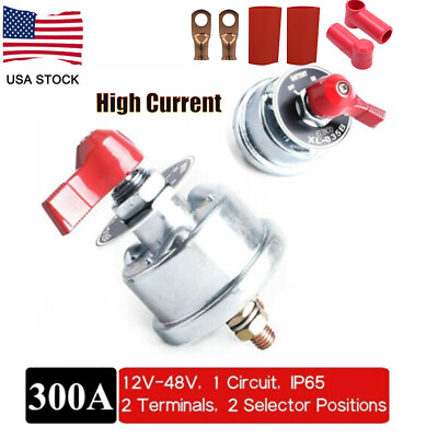 #ad 300A 48V High Current Master Battery Disconnect Switch Heavy Duty Power Cut Off $25.64