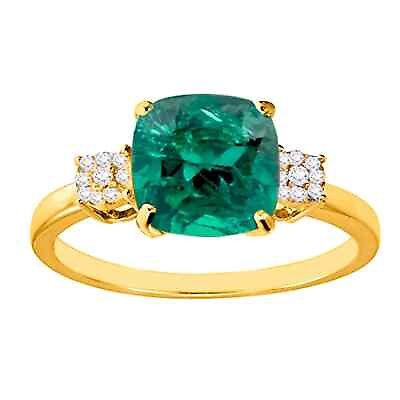 #ad 14KT White Gold 1.65 Carat 100% Natural Green Emerald IGI Certified Diamond Ring $386.00