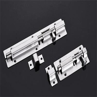 #ad Barrel Bolt Door Latch Sliding Lock Gate Hasp Stainless Steel Thickened $7.64
