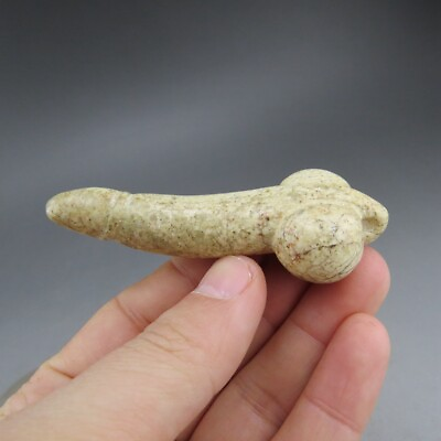 #ad Chinaold jade handmade carving chicken bone white penis pendant A082 $20.00