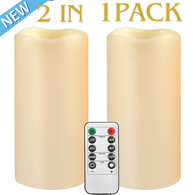 #ad 2 Outdoor Flameless Battery Operated Candles with Timer 3x5#x27;#x27; Waterproof Lights. $12.99