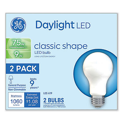 #ad Sli Lighting 93109035 Classic Led Non dim A19 Light Bulb 9 W Daylight 2 pack $28.20