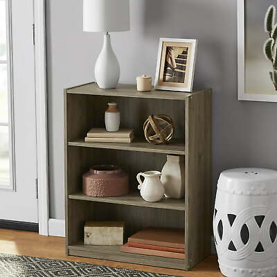 #ad 3 Shelf Bookcase with Adjustable Shelves Rustic Oak $28.49