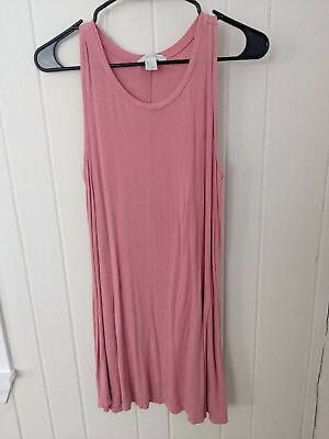 #ad Pink Summer Dress Flowy Comfortable Knee Length Small Sleeveless $15.00