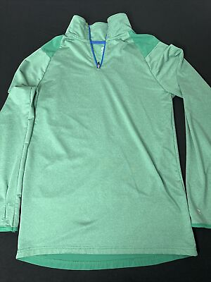 #ad C9 Champion Microfiber 1 4 Zip Long Sleeve Mock Neck Pullover Teal Size XL 16 18 $14.07