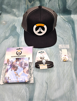 #ad JINX Blizzard Overwatch Cap Hat Wallet Tracer Button Bracelet Lot Merch NEW $24.99