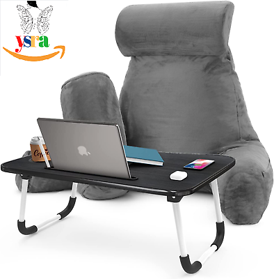 #ad Reading Pillow with Portable Laptop Lap Desk Velvet Feel Back Pillow for Sittin $84.99